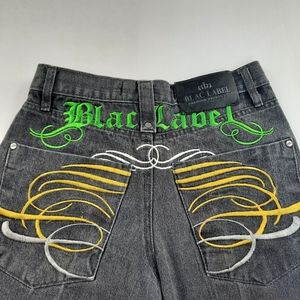 Black label embedded denim jeans boys size 16